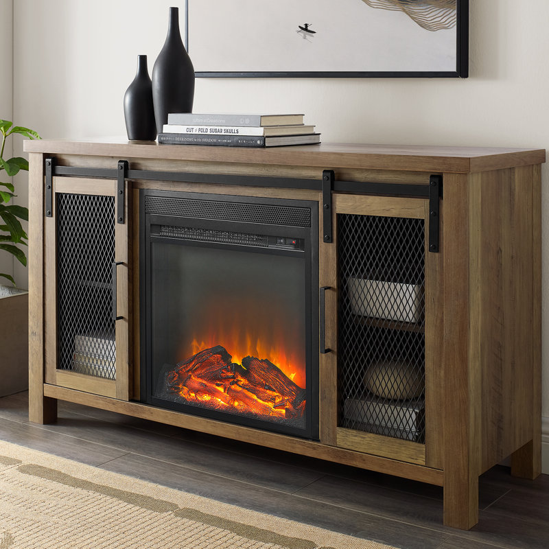 Millwood Pines Meuble télé avec foyer électrique pour téléviseur de 55 po ou moins Mahan et Millwood Pines Meuble télé avec foyer électrique pour téléviseur de 55 po ou moins Mahan et